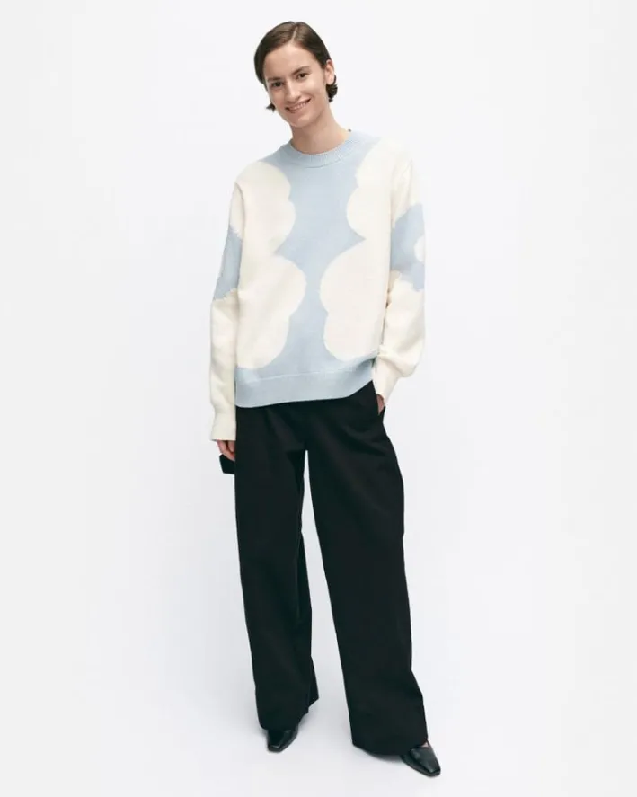 Marimekko Arkki Heijastus Unikko Knitted Cotton Pullover<Woman Knits & Sweaters