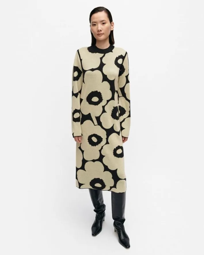 Marimekko Ennallaan Unikko Knitted Wool Dress<Woman Knits & Sweaters