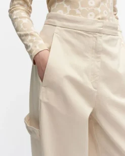 Marimekko Funktio Solid Cotton Trousers<Woman Trousers