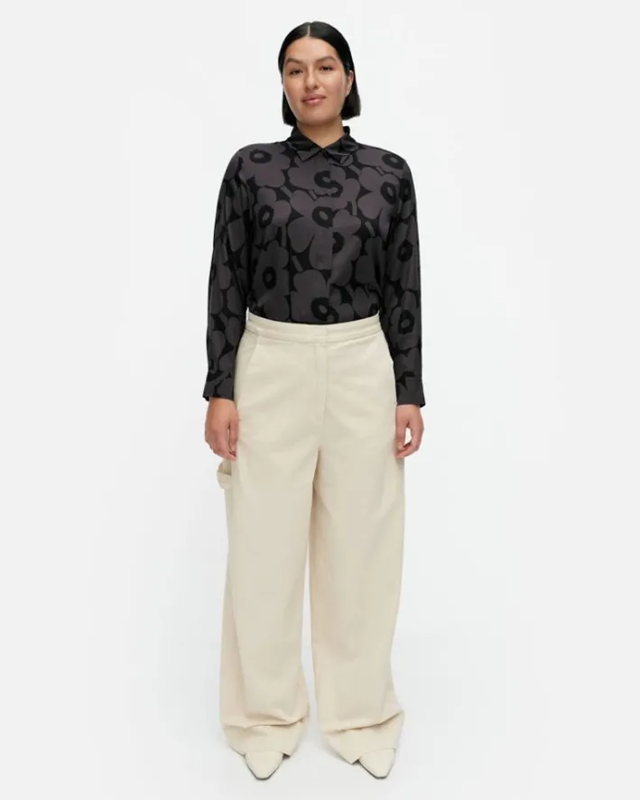 Marimekko Funktio Solid Cotton Trousers<Woman Trousers