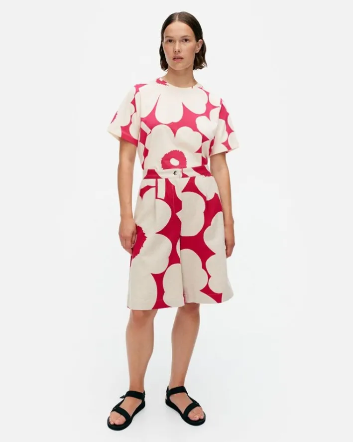 Marimekko Hyoky Unikko Cotton Linen Shorts<Woman Trousers
