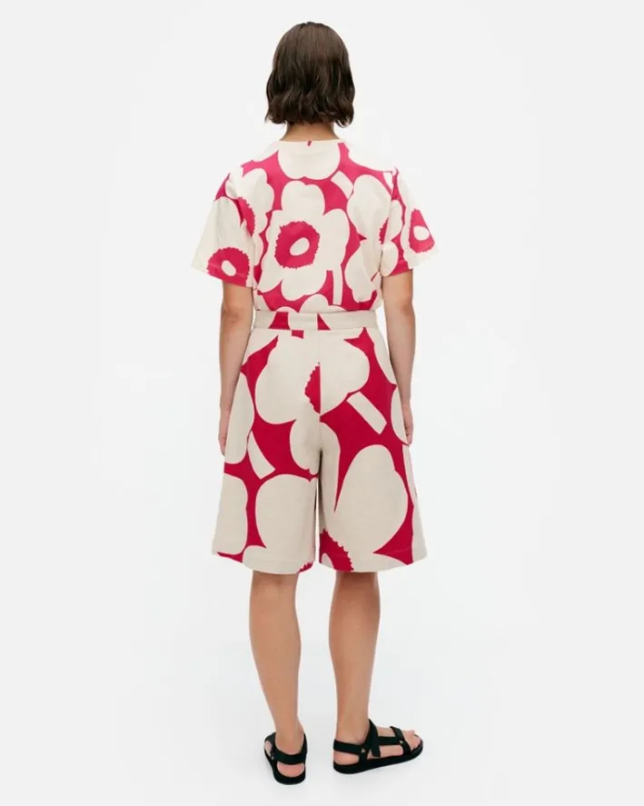 Marimekko Hyoky Unikko Cotton Linen Shorts<Woman Trousers