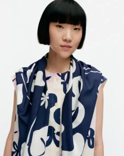 Marimekko Jahha Nokturno Cotton Silk Blend Scarf<Woman Scarves