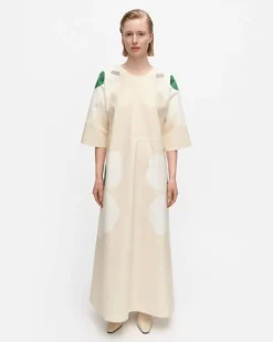 Marimekko Kaiku Heijastus Unikko Cotton Linen Dress<Woman Dresses