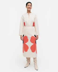 Marimekko Kaksi Heijastus Unikko Cotton Linen Skirt<Woman Skirts