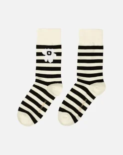 Marimekko Kasvaa Tasaraita Unikko One Socks<Woman Socks