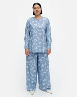 Marimekko Kehu Unikko Cotton Poplin Blouse<Woman Tops & Tunics