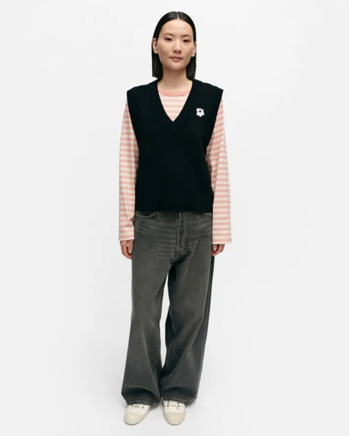 Marimekko Kioski Eir Unikko Placement Wool Vest<Woman Knits & Sweaters