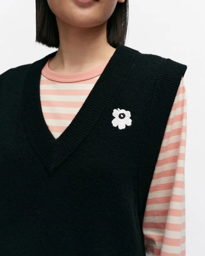 Marimekko Kioski Eir Unikko Placement Wool Vest<Woman Knits & Sweaters