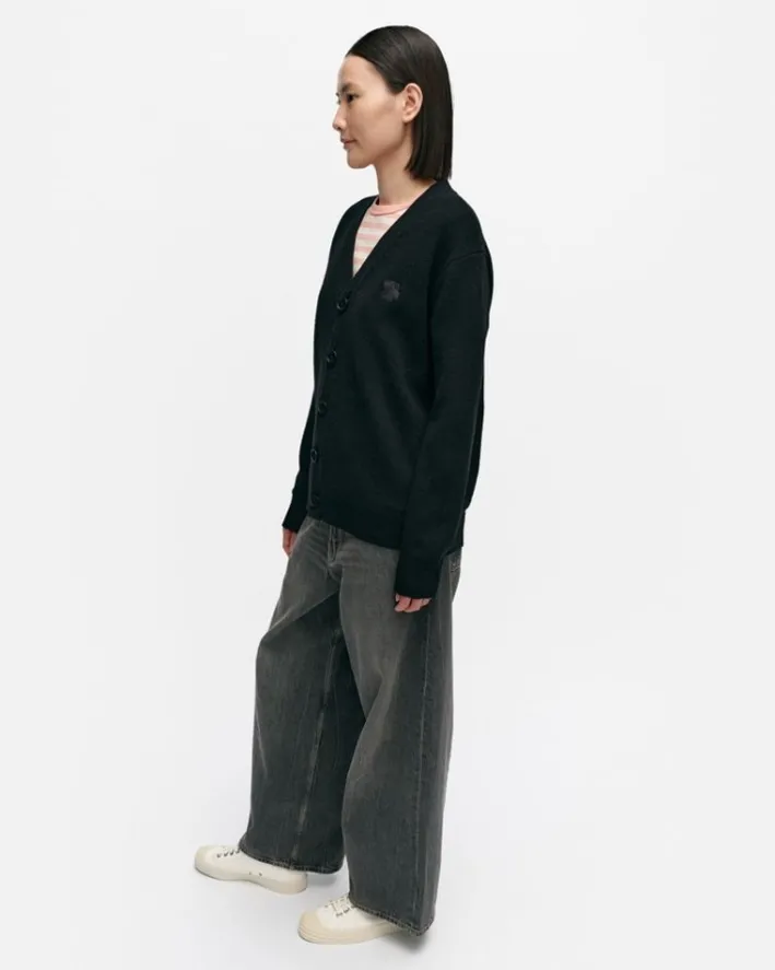 Marimekko Kioski Sif Unikko Placement Wool Cardigan<Woman Knits & Sweaters