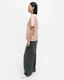 Marimekko Kioski Tasaraita Relaxed Shortsleeve T-Shirt<Woman Tops & Tunics