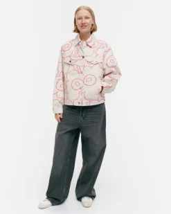 Marimekko Kioski Ystavyys Pieni Piirto Unikko 2 Denim Jacket<Woman Coats & Jackets
