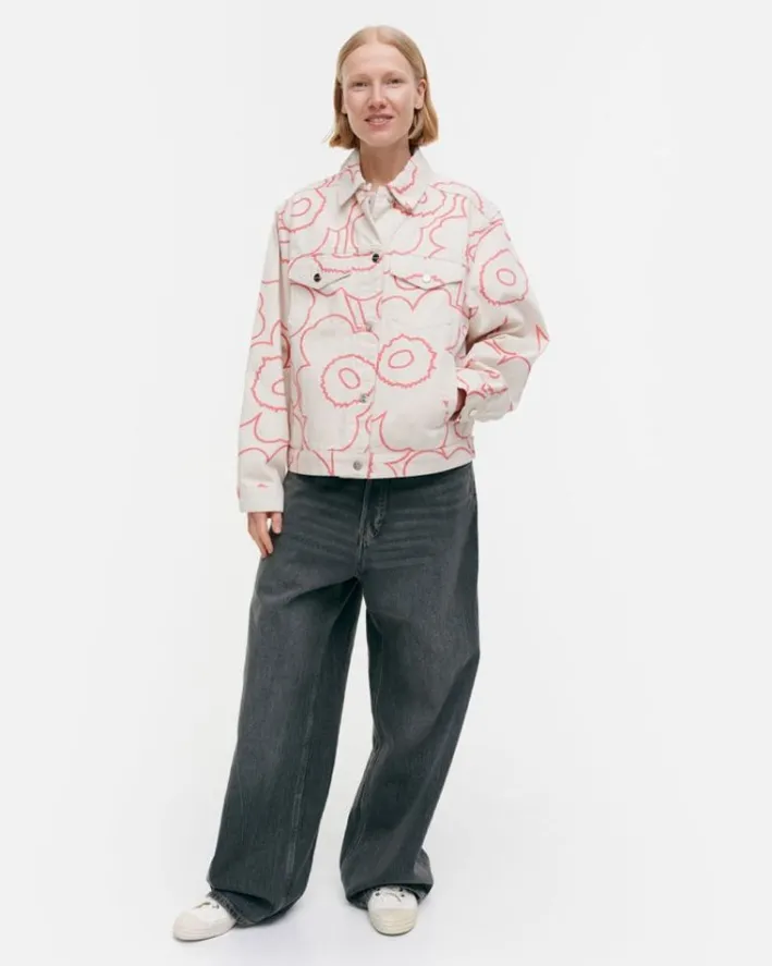 Marimekko Kioski Ystavyys Pieni Piirto Unikko 2 Denim Jacket<Woman Coats & Jackets