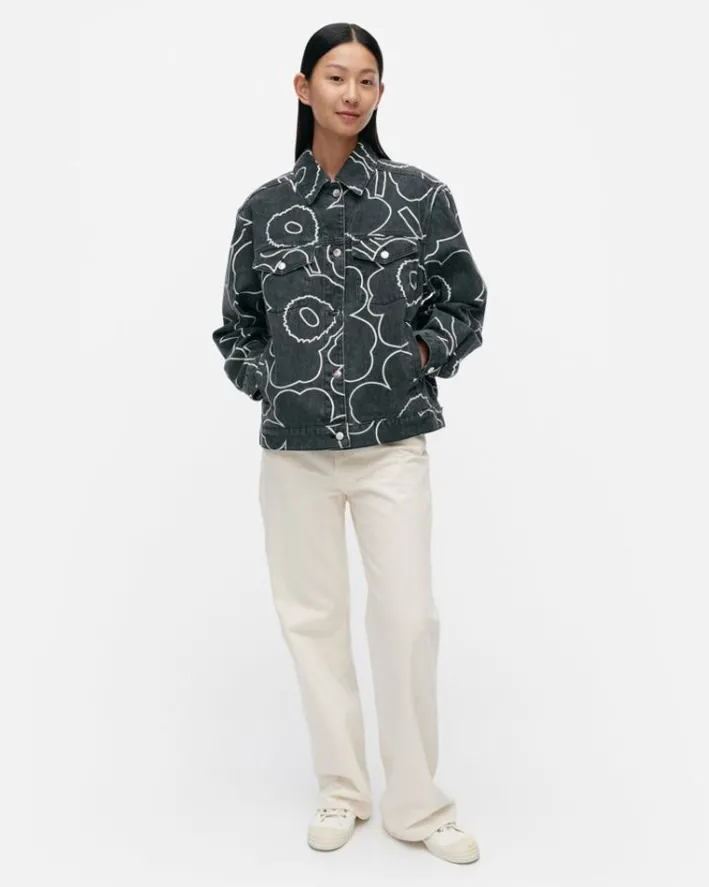 Marimekko Kioski Ystavyys Pieni Piirto Unikko 2 Denim Jacket<Woman Coats & Jackets