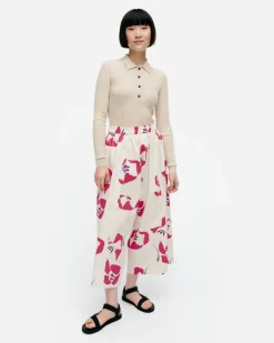 Marimekko Kressida Helakka Cotton Poplin Culottes<Woman Trousers