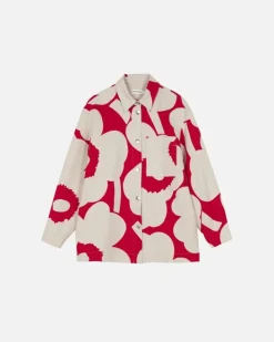 Marimekko Kulmat Unikko Cotton Linen Overshirt<Woman Tops & Tunics