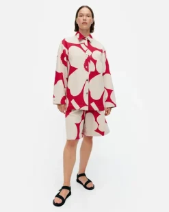 Marimekko Kulmat Unikko Cotton Linen Overshirt<Woman Coats & Jackets