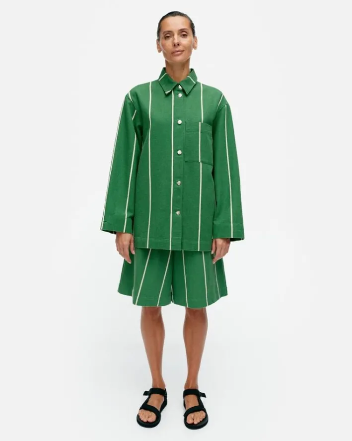 Marimekko Kulmat Vesi Cotton Linen Overshirt<Woman Tops & Tunics