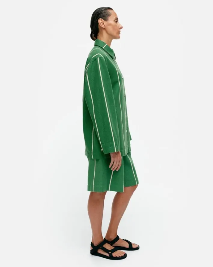 Marimekko Kulmat Vesi Cotton Linen Overshirt<Woman Tops & Tunics