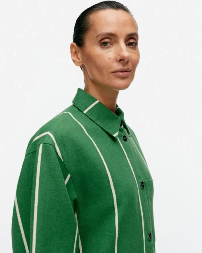 Marimekko Kulmat Vesi Cotton Linen Overshirt<Woman Tops & Tunics