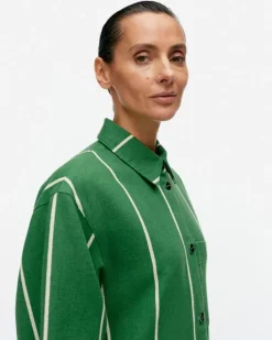 Marimekko Kulmat Vesi Cotton Linen Overshirt<Woman Coats & Jackets