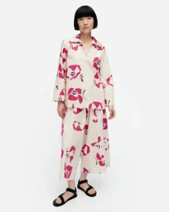 Marimekko Mikea Helakka Cotton Poplin Blouse<Woman Tops & Tunics