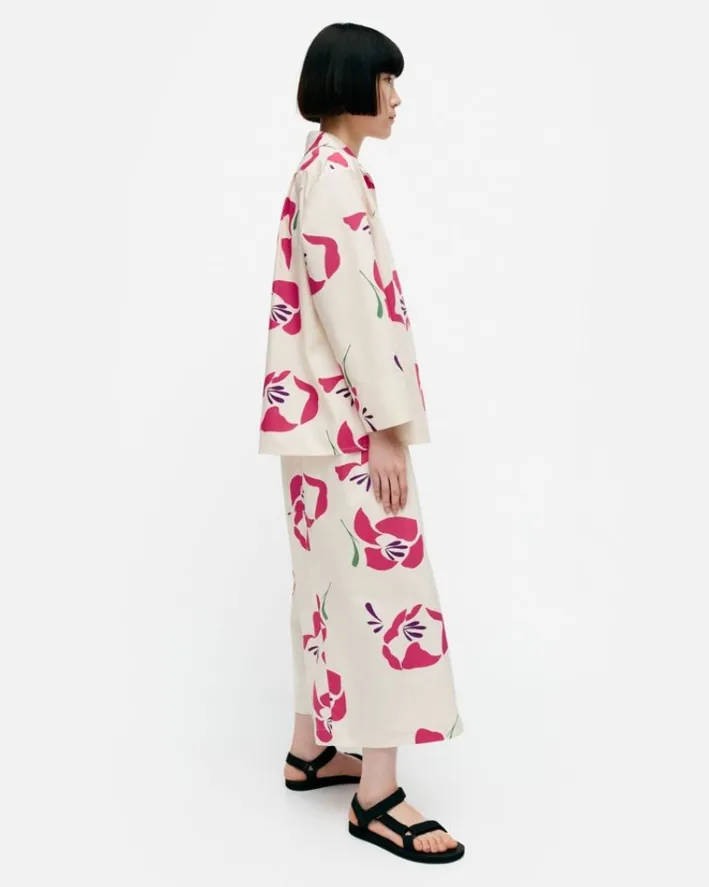 Marimekko Mikea Helakka Cotton Poplin Blouse<Woman Tops & Tunics