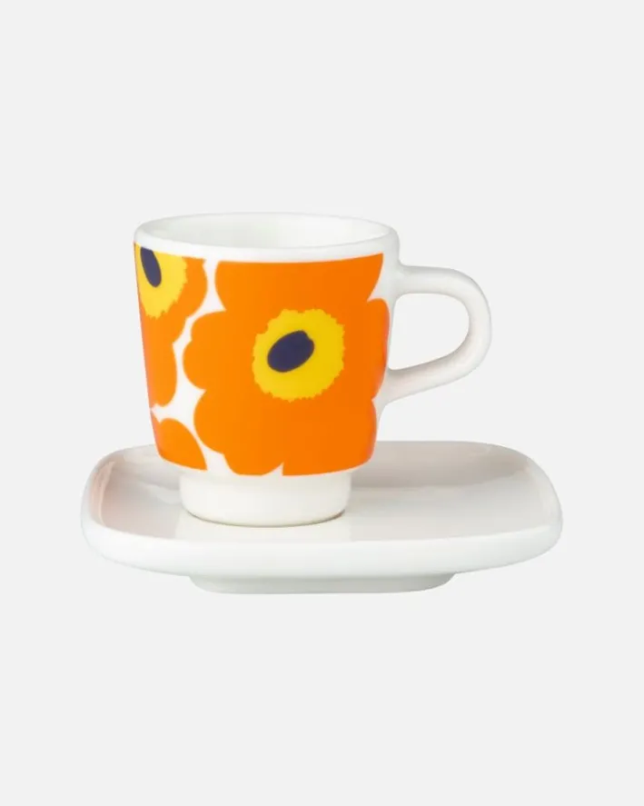 Marimekko Oiva / Unikko Espresso Cup And Saucer<Woman Kitchen & Dining