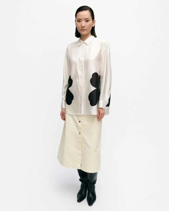 Marimekko Outi Heijastus Unikko Silk Shirt<Woman Tops & Tunics