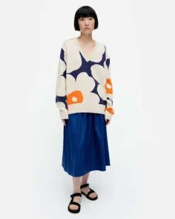 Marimekko Paiva Unikko Knitted Cotton Pullover<Woman Tops & Tunics