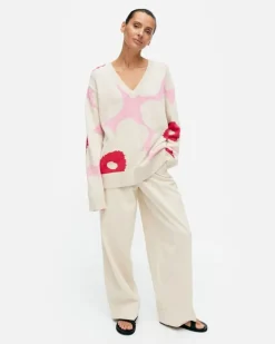 Marimekko Paiva Unikko Knitted Cotton Pullover<Woman Knits & Sweaters