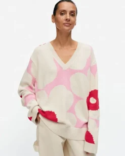 Marimekko Paiva Unikko Knitted Cotton Pullover<Woman Knits & Sweaters