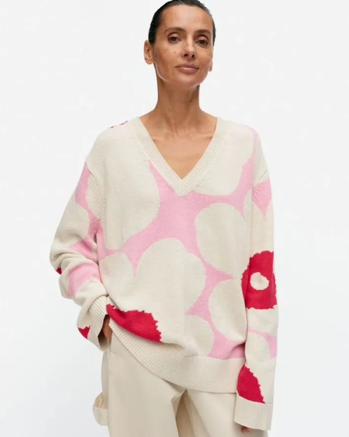 Marimekko Paiva Unikko Knitted Cotton Pullover<Woman Knits & Sweaters
