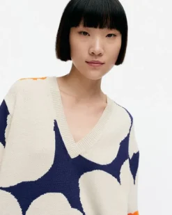 Marimekko Paiva Unikko Knitted Cotton Pullover<Woman Knits & Sweaters
