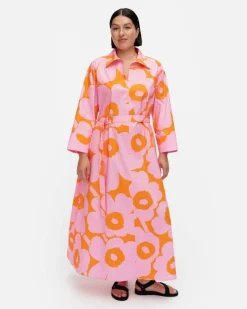 Marimekko Perenna Unikko Cotton Poplin Dress<Woman Printed Fabrics