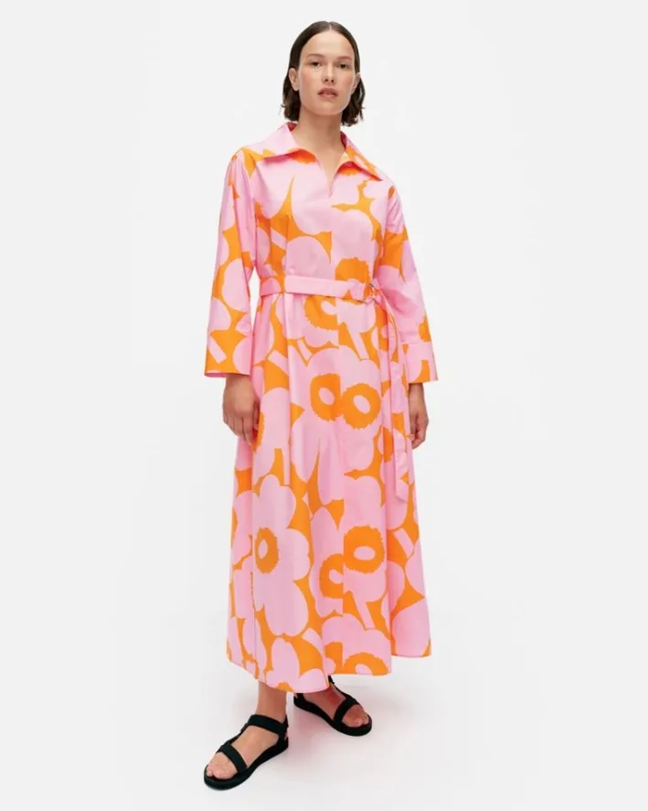 Marimekko Perenna Unikko Cotton Poplin Dress<Woman Printed Fabrics