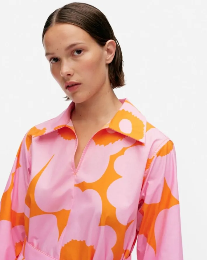 Marimekko Perenna Unikko Cotton Poplin Dress<Woman Printed Fabrics