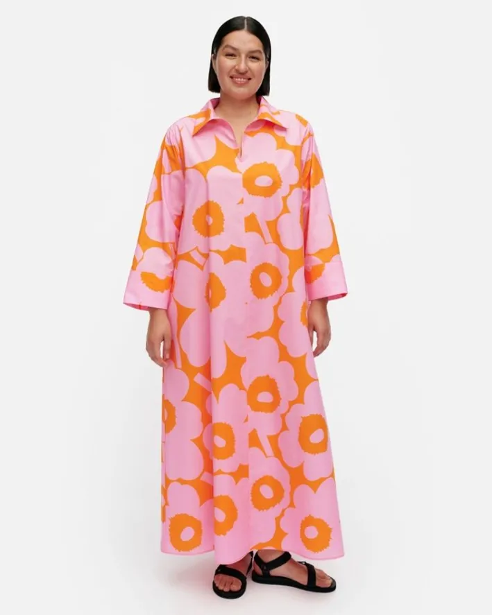 Marimekko Perenna Unikko Cotton Poplin Dress<Woman Printed Fabrics