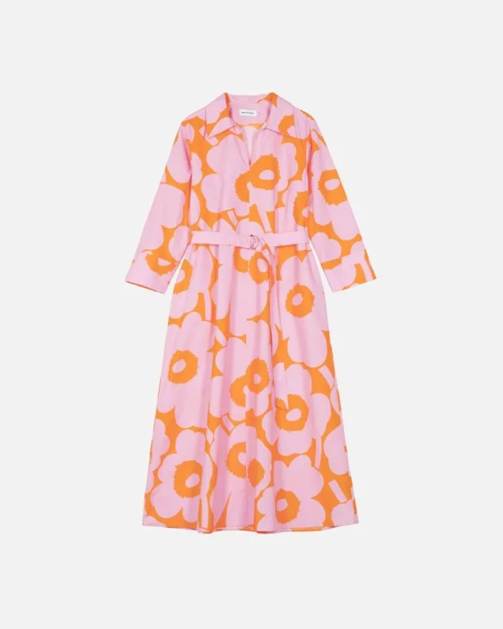 Marimekko Perenna Unikko Cotton Poplin Dress<Woman Printed Fabrics