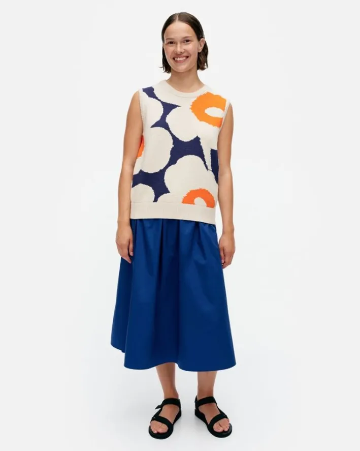 Marimekko Pioneeri Unikko Knitted Cotton Vest<Woman Tops & Tunics