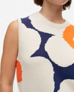 Marimekko Pioneeri Unikko Knitted Cotton Vest<Woman Tops & Tunics
