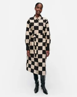 Marimekko Rasteri Kukko Ja Kana Cotton Linen Dress<Woman Dresses