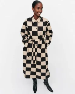Marimekko Rasteri Kukko Ja Kana Cotton Linen Dress<Woman Dresses
