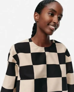 Marimekko Reuna Kukko Ja Kana Cotton Linen Tunic<Woman Tops & Tunics