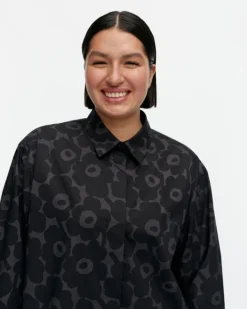 Marimekko Ruoste Mini Unikko Cotton Poplin Shirt<Woman Tops & Tunics