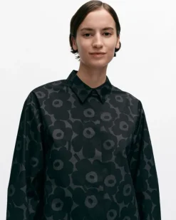 Marimekko Ruoste Mini Unikko Cotton Poplin Shirt<Woman Tops & Tunics