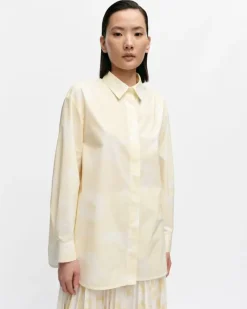 Marimekko Ruoste Unikko Cotton Poplin Shirt<Woman Tops & Tunics