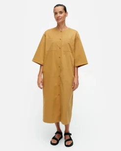 Marimekko Sarkka Solid Cotton Dress<Woman Dresses