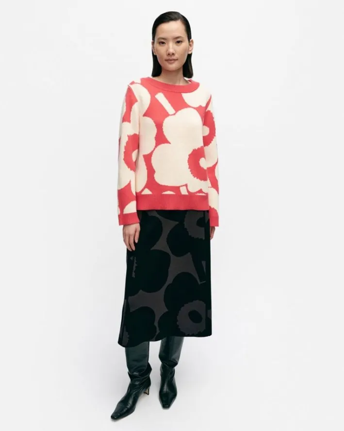 Marimekko Suunta Unikko Knitted Wool Pullover<Woman Knits & Sweaters