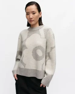 Marimekko Virtaus Unikko Knitted Wool Pullover<Woman Knits & Sweaters